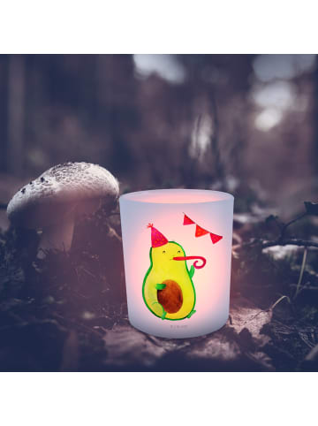 Mr. & Mrs. Panda Glas Teelichthalter Avocado Party ohne Spruch in Transparent
