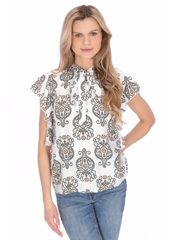 usha FESTIVAL Women Blouse in black offwhite