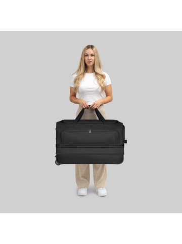 Redolz Duffle Essentials 2-Rollen Reisetasche Set 2-tlg. L+L mit Dehnfalte in black