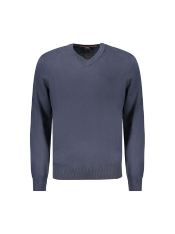 Hugo Boss Blaues Baumwoll-langärmeliges T-Shirt