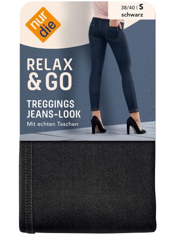 Nur Die  Treggings Relax & Go in Schwarz