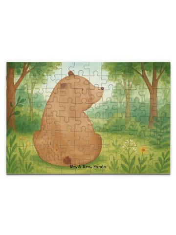 Mr. & Mrs. Panda Puzzle Bär Schulterblick Design ohne Spruch in Weiß