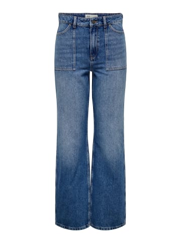 JACQUELINE de YONG Coole Jeans mit Design Taschen Weite Denim Hose in Blau-3