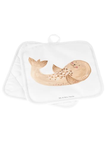 Mr. & Mrs. Panda Topfuntersetzer Robbe Liegen ohne Spruch in Weiß