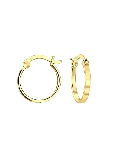 Alexander York Ohrringe, Creolen gehämmert in Gold aus 925 Sterling Silber, 2-tlg. in gold