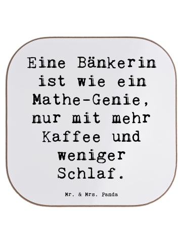 Mr. & Mrs. Panda Untersetzer Spruch Bänkerin Genie mit Spruch in Weiß