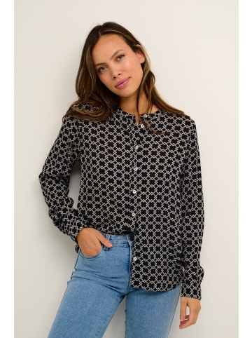 Kaffe Langarm - Hemd KAjaden Regular fit in Black/White Geometric Print