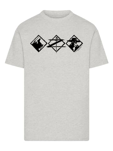 F4NT4STIC T-Shirt Zorro Diamond Trio in grau meliert