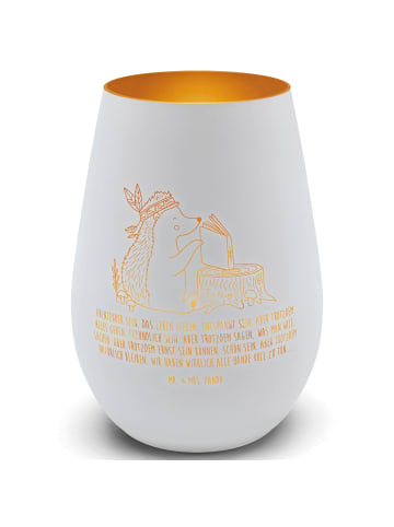 Mr. & Mrs. Panda Laterne Igel Federschmuck mit Spruch in Weiß