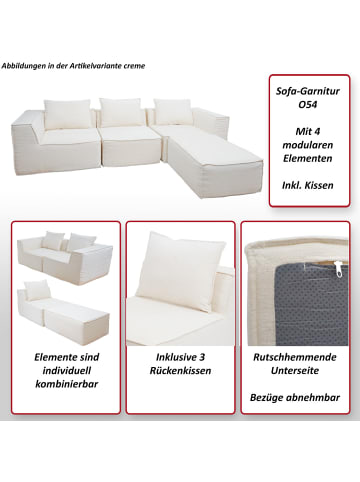 MCW Sofa-Garnitur O54 vakuumiert, Hellgrau