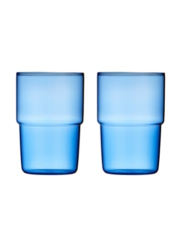 Lyngby Glas Trinkglas Torino in Blau