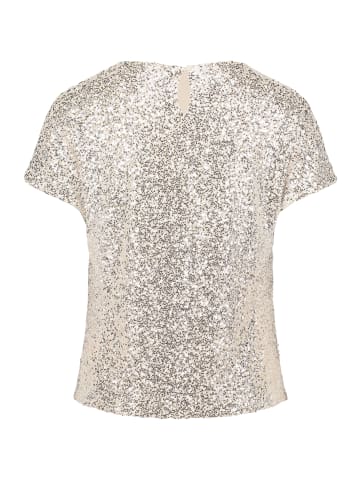 BETTY & CO Blusenshirt mit Pailletten in Cream/Silver