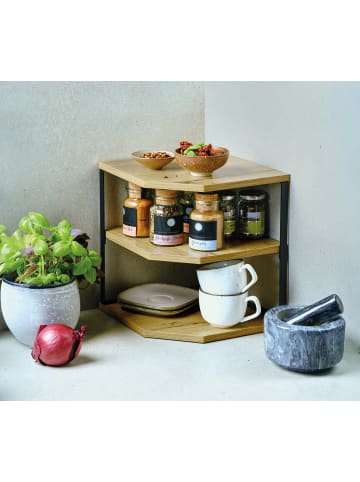 Kesper Eckregal für die Küche mit drei Ablagen in Braun, (B) 26 x (H) 28 x (L) 26 cm