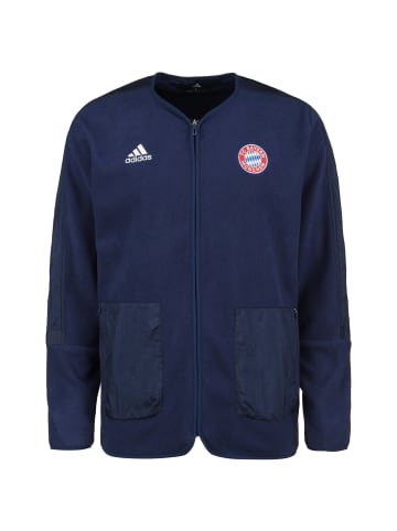 adidas Performance Trainingsjacke FC Bayern München Travel Mid-Layer in dunkelblau / weiß