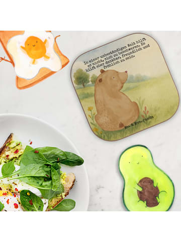 Mr. & Mrs. Panda Tassenuntersetzer Bär Schulterblick Design mit ... in Weiß