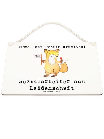 Mr. & Mrs. Panda Holztafel Sozialarbeiter Leidenschaft mit Spruch in Weiß