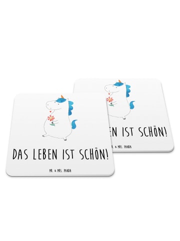 Mr. & Mrs. Panda Bierfilz Einhorn Spaziergang mit Spruch in Weiß