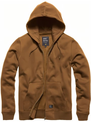 Vintage Industries Sweatjacke in Braun