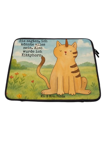 Mr. & Mrs. Panda Laptophülle Einhorn Katze Design mit Spruch in Weiß