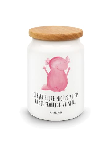 Mr. & Mrs. Panda Teedose Axolotl Hurra mit Spruch in Weiß