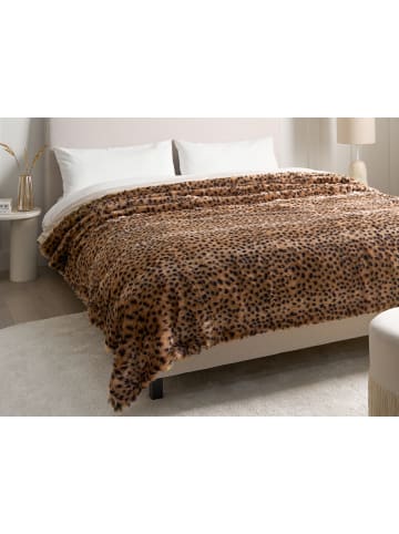 Beliani Tagesdecke KUDELI in Braun/Schwarz/Beige - (W) 220 x (H) 1 x (L) 200 cm