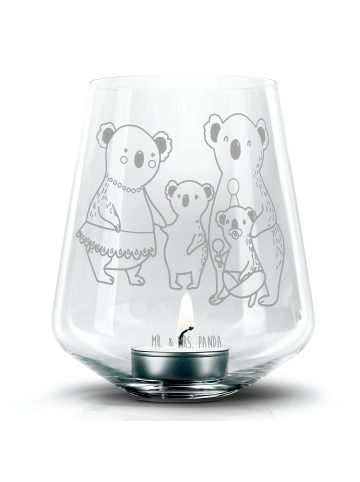 Mr. & Mrs. Panda Gravur Windlicht Koala Familie ohne Spruch in Transparent