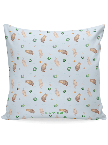 Mr. & Mrs. Panda deko kissen Otter Muschel ohne Spruch in Blau