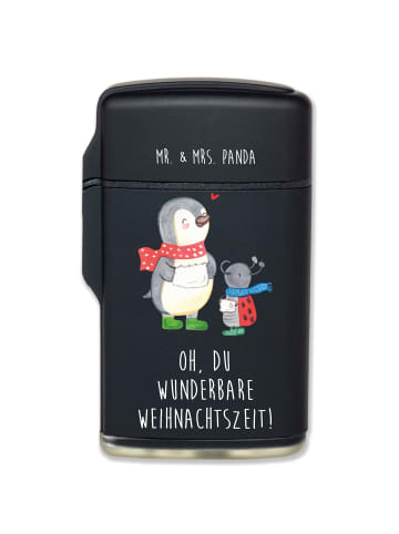 Mr. & Mrs. Panda Gasfeuerzeug Smörle Winterzeit mit Spruch in Schwarz