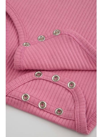 Coccodrillo Geripptes Body mit kurzen Ärmeln in rosa