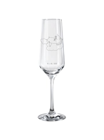 Mr. & Mrs. Panda Champagnerglas Einhorn Verliebt ohne Spruch in Transparent
