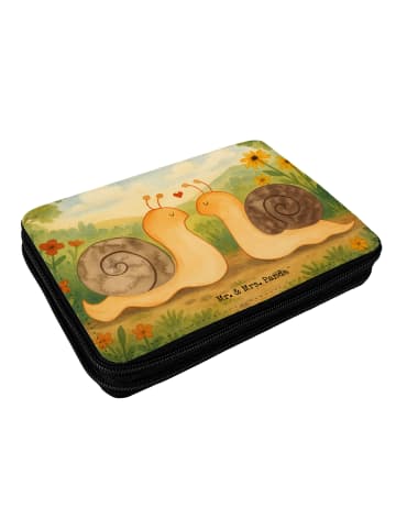 Mr. & Mrs. Panda Mäppchen Schnecken Liebe Design ohne Spruch in Weiß