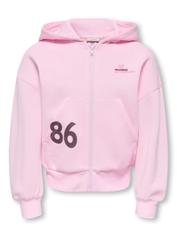 KIDS ONLY Kapuzen-Sweatjacke Zip Hoodie Kogditte in pink lady