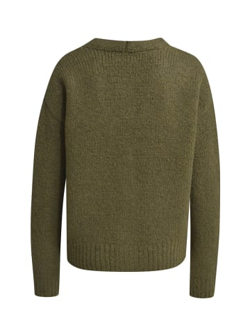 Milano Italy Cardigan mit 1/1 Ärmeln und Knopfleiste in Khaki