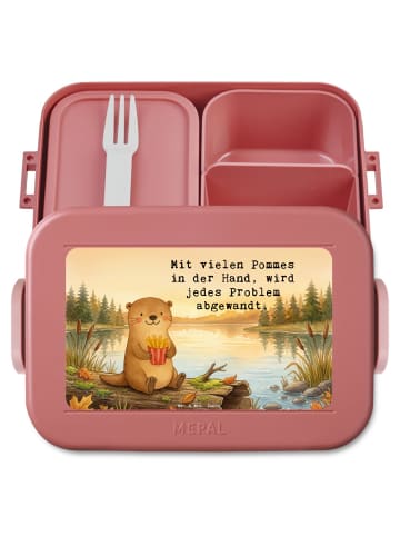 Mr. & Mrs. Panda Snackbox Otter See Pommes Design mit Spruch in Rot Pastell