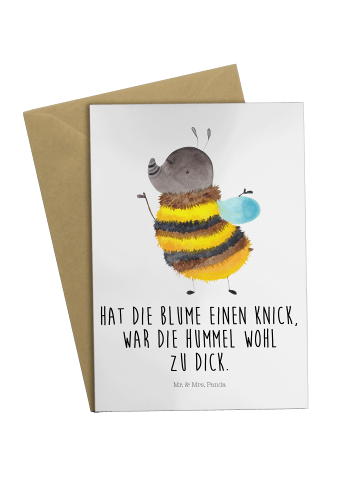 Mr. & Mrs. Panda Beileidskarte Hummel flauschig mit Spruch in Weiß