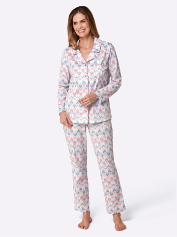 WITT WEIDEN Pyjama in ecru-hortensie-bedruckt