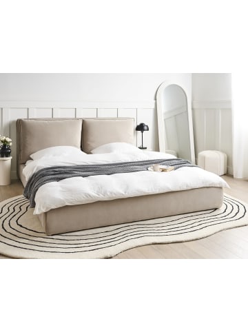Beliani Doppelbett BAJONNA in Beige/Schwarz - (W) 200 x (H) 94 x (L) 235 cm