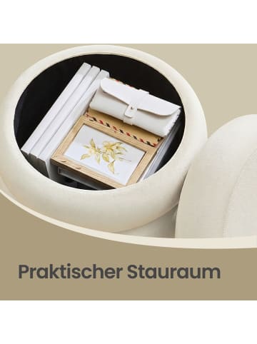 SONGMICS Schminktisch-Hocker Island in Creme - (B)43 x (H)47 x (T)43 cm