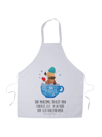 Mr. & Mrs. Panda Schürze Nachtfalter Schaumbad mit Spruch in Weiß