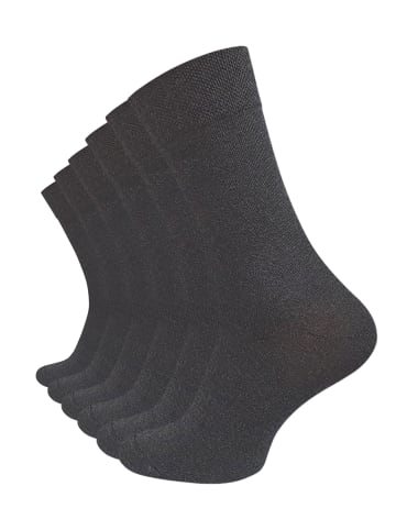 Cotton Prime® 6 Paar Socken ohne Gummibund in anthrazit