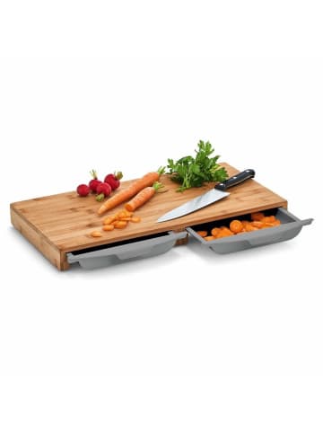 Zeller Schneidebrett mit ausziehbaren Tabletts in Braun, (B) 50 x (H) 4,5 x (L) 28,5 cm