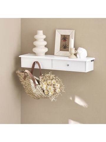 SoBuy Wandkonsole in Mattweiß - (W) 15 x (H) 10 x (L) 64 cm