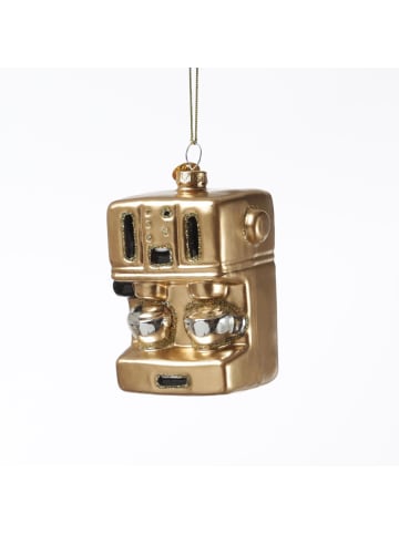 MARELIDA Weihnachtsbaumschmuck Kaffeemaschine Glas H: 9cm in gold