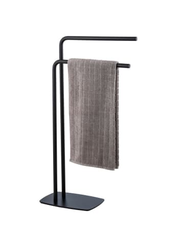 Wenko Handtuchständer IRIA, 2 Stangen in Schwarz, (B) 48 x (H) 81,5 x (L) 20 cm