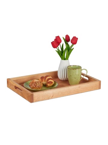 relaxdays Serviertablett in Natur - (B)46 x (H)5 x (T)31 cm