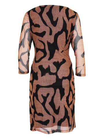 Zero  Meshkleid mit Wasserfallausschnitt in BlackCamel