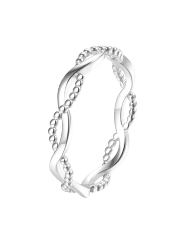 Hey Happiness Doppelt Gedrehter Ring aus 925er Sterlingsilber