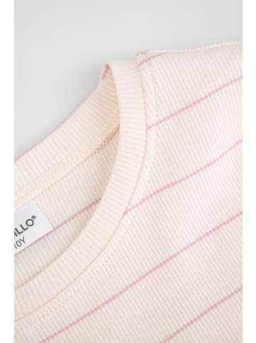 Coccodrillo Geripptes T-Shirt mit kurzen Ärmeln in gedämpftes Rosa