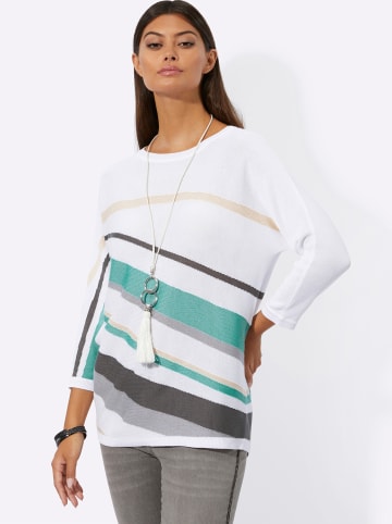 creation L 3/4 Arm-Pullover in elfenbein-salbei-bedruckt