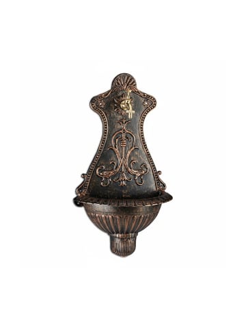 relaxdays Wandbrunnen in Bronzefarben - (B)37 x (H)66 x (T)19,5 cm